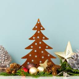 Metal Christmas Tree - Spring Decoration Patina Gift Idea Festive - thumbnail 2