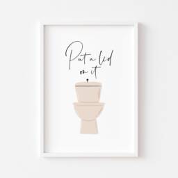 Put A Lid On It - Bathroom Print Prints Pee Wall Art Funny Decor Toilet Seat - thumbnail 2