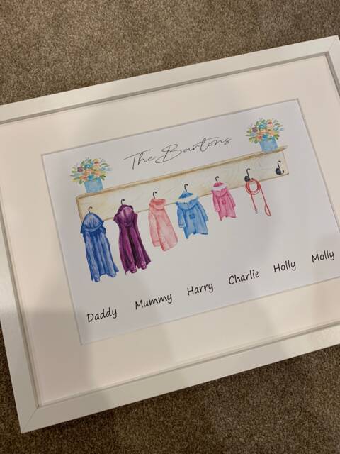 Family Print, Gift, Coat Present, A4 Gift For Family, Christmas Her - image 1