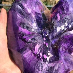 Purple Resin Geometric Heart - thumbnail 4