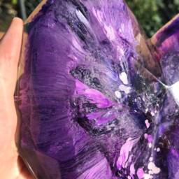 Purple Resin Geometric Heart - thumbnail 3