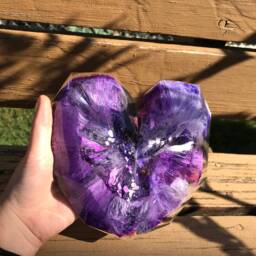Purple Resin Geometric Heart - thumbnail 2