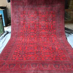 Custom Size, Handmade Afghan Rugs, Excellent Top Quality Red Bukhara Rug, Large Rug, Khal Mohammadi Khamyab, Living Room, Bedroom Rug - thumbnail 4