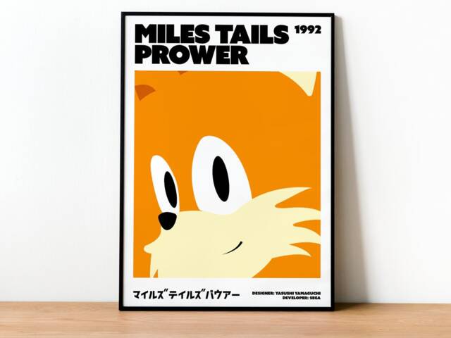 Tails - Sonic The Hedgehog Art Info Print Gamer Gift - Unframed - image 1