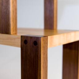 Step Stool in Walnut & Maple Wood, Contemporary Mission Style - thumbnail 2