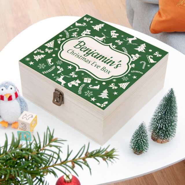 Personalised Christmas Eve Box With Festive Pattern - image 1