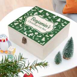 Personalised Christmas Eve Box With Festive Pattern - thumbnail 1