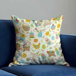 Easter Animal Cushion Cover, Cute Bunny Egg Throw Pillowcase, Spring Kids Room Sofa Case