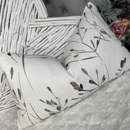 Nerine Blue White Leaf Cushion Cover - 12x20 Scatter Pillow Case For Sofa Or Bed Designer John Lewis Partners Cotton Fabric - thumbnail 1
