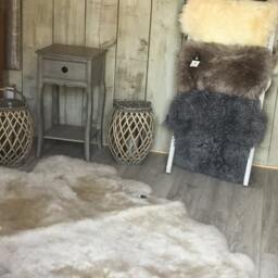 Large Oyster Sheepskin Rug, Cream Beige, Quad Size - thumbnail 2