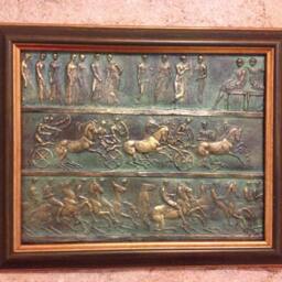 Handmade Bronze Plaque Bas Relief Ancient Frieze Wall Sculpture - thumbnail 4