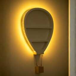 Children's Bedroom Wooden Balloon Led Shelf Light Up Hanging Nursery Storage Wall Shelves Shelving Kids - thumbnail 2