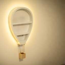 Children's Bedroom Wooden Balloon Led Shelf Light Up Hanging Nursery Storage Wall Shelves Shelving Kids - thumbnail 1