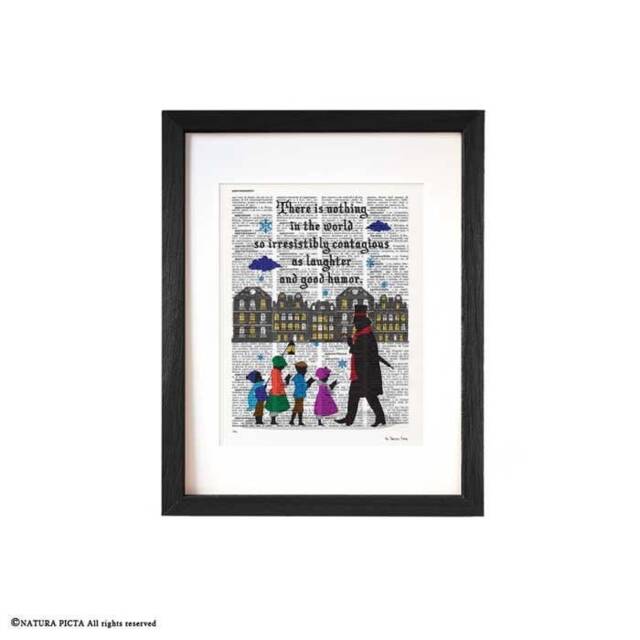 Scrooge Christmas Carol Print Fairy Tale Silhouette Wall Art - image 1