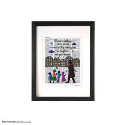 Scrooge Christmas Carol Print Fairy Tale Silhouette Wall Art - thumbnail 1