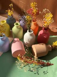 Concrete Mini Vase Scandinavian Hygge Home Decor, Dried Flower Holder, Hotel Decor - thumbnail 1