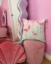 Kitsch Vintage Retro New 80S 1980S Art Deco Flamingo Memphis Pop Pastel Flowers Tassel Cushion Cover Kawaii Bedroom Vinnie Boy Pink