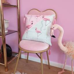 Kitsch Vintage Retro New 80S 1980S Art Deco Flamingo Memphis Pop Pastel Flowers Tassel Cushion Cover Kawaii Bedroom Vinnie Boy Pink - thumbnail 2