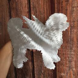 Shih Tzu, Angel, Dog Christmas Tree Topper, Holiday Decoration, Aluminum, Pet Memorial, Wall Hanging Or Yard Stake, Fluffy, Silhouette - thumbnail 3