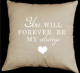 "Our ""You Will Forever Be My Always"" Pillow, Perfect For Valentines Day, To Propose With Or Your Second Wedding Anniversary As ""Cotton" - thumbnail 1