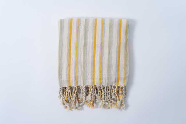 Lightweight Blue Stripe Bathwel, Minimal Linen & Cotton Beach Towel, Boho Table Cloth, Versatile Throw Gift For Newlywed - image 1