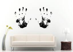 Two Hand Palms Prints Marks Wall Decal Vinyl Sticker Mural Room Decor L1207 - thumbnail 1