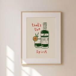 That's The Spirit Print, Bar Poster, Kitchen Wall Decor, Wall, Gallery Quirky Unframed - thumbnail 2