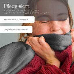 Cozy Blanket With Sleeves - Wine Red/steel Grey - Designed For Those Who Are Always Cold Xl Size Freedom Of Movement Made in Germany 100% Vegan - thumbnail 3