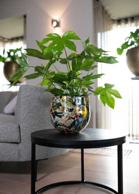 Handmade Floral Metal Plant Pot Berry Blue Lammie Design, D15cm-D33cm - image 1