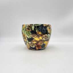 Handmade Floral Metal Plant Pot Berry Blue Lammie Design, D15cm-D33cm - thumbnail 3