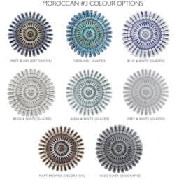 9 Moroccan Ceramic Circle Wall Art Tiles Turquoise Garden Decor - thumbnail 3