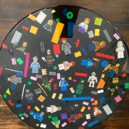 Handmade Resin Coffee Table With Toy Bricks & Wrought Iron Legs - thumbnail 3