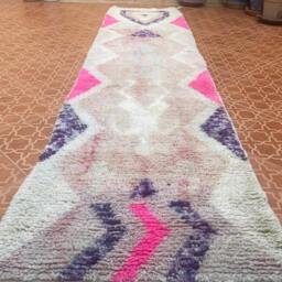 Moroccan Wool Runner Rug Tribal Design, 2.5 X 10.5 Ft - thumbnail 2