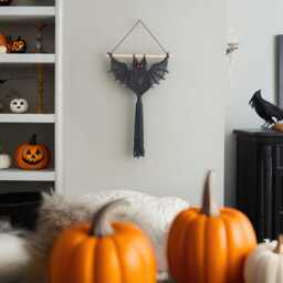 Macrame Gothic Bat, Dark Wall Art, Bat Ornaments, Gift, Decoration, Goth Aesthetic, Boho Bedroom, Decorations V12 - thumbnail 4