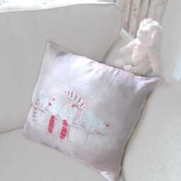 Hand-Painted Lemur Silk Cushion Cover Kids Nursery Decor - thumbnail 2