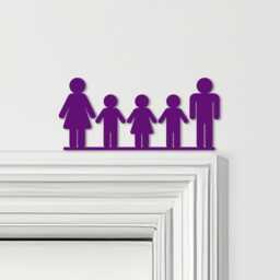 Door Topper Family Of 4, 2 Boys 1 Girl Various Colours Decorative Sign - Sign, Novelty Wall Decor, Frame Art, Art - thumbnail 4