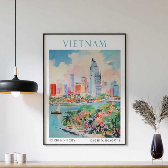Vietnam Travel Print, Poster, Landscape Vietnamese Wall Art, Ha Long Bay Southeast Asian Decor - image 1