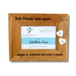 "Best Friends Never Apart Photo Frame - Personalised Solid Oak Wood Picture 6x4"" Or 7x5" - thumbnail 3