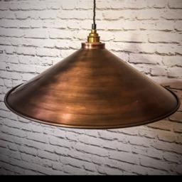 Aged Copper Pendant Light Set 500mm Wide Shade Handmade in Bristol - thumbnail 2