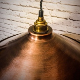 Aged Copper Pendant Light Set 500mm Wide Shade Handmade in Bristol - thumbnail 3