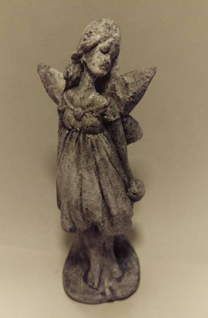 Miniature Fairy Statue-Garden Fairy-Cement Fairy-Desktop Fairy-Tranquil Statuette-Garden Fay-Fantasy Art-Fey-Flower, Fae-Fee-Fae Folk - image 1