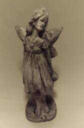 Miniature Fairy Statue-Garden Fairy-Cement Fairy-Desktop Fairy-Tranquil Statuette-Garden Fay-Fantasy Art-Fey-Flower, Fae-Fee-Fae Folk - thumbnail 1