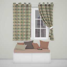 Scandinavian Cute Penguin Characters Folk Art Seamless Pattern Readymade Eyelet Ring Top Thermal 100% Blackout Curtains - thumbnail 1