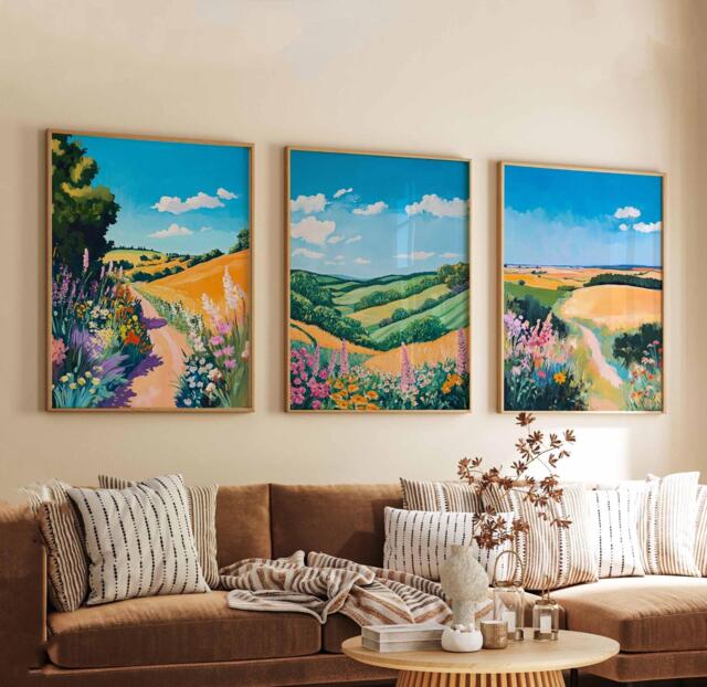 Set Of 3 Kansas Posters, Usa Wall Art Prints, Travel Poster Set, Midwest Landscape Prairie Decor