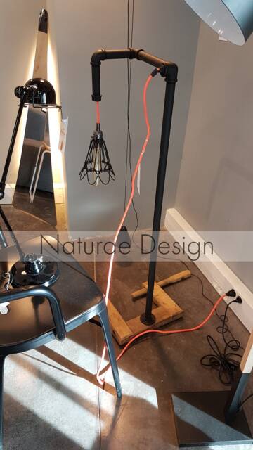 Raw Wood Lighting Lamp Vintage Loft Design Edison Original Indus Style - image 1