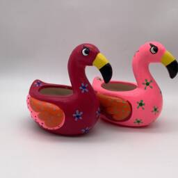 Pink Flamingo Succulent Planter Berry & Baby Decor - thumbnail 3