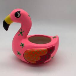 Pink Flamingo Succulent Planter Berry & Baby Decor - thumbnail 4