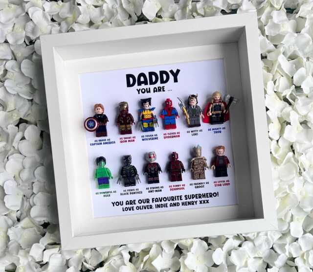 Dad Daddy Hero Gift Frame - M12 Father's Day, Christmas, Uncle, Grandad Unique Personalised Customised Gift - image 1