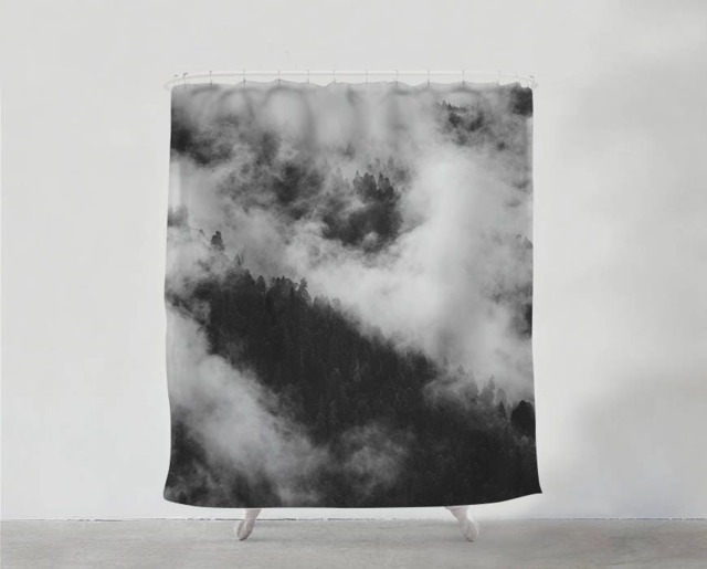 Foggy Hils Shower Curtain - Bathroom Art Wanderlust Bohemian Home Decor Sets Gift Wall Art Bath Decor S#8 - image 1