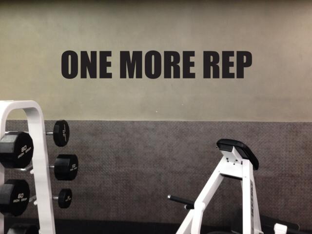 Motivational Gym Wall Decal, One More Rep Fitness Hotel Or Apartment Design Ideas, Bodybuilding Sign 175 - image 1